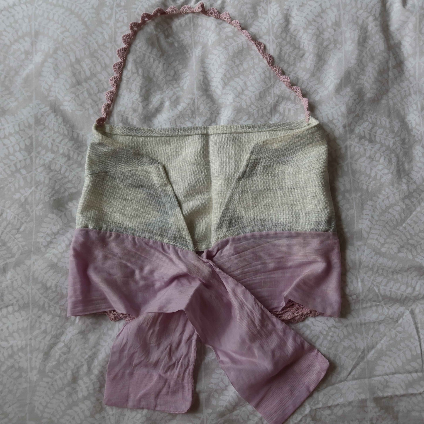Upcycled Linen Halter Neck Top - Cropped | Handmade Detail