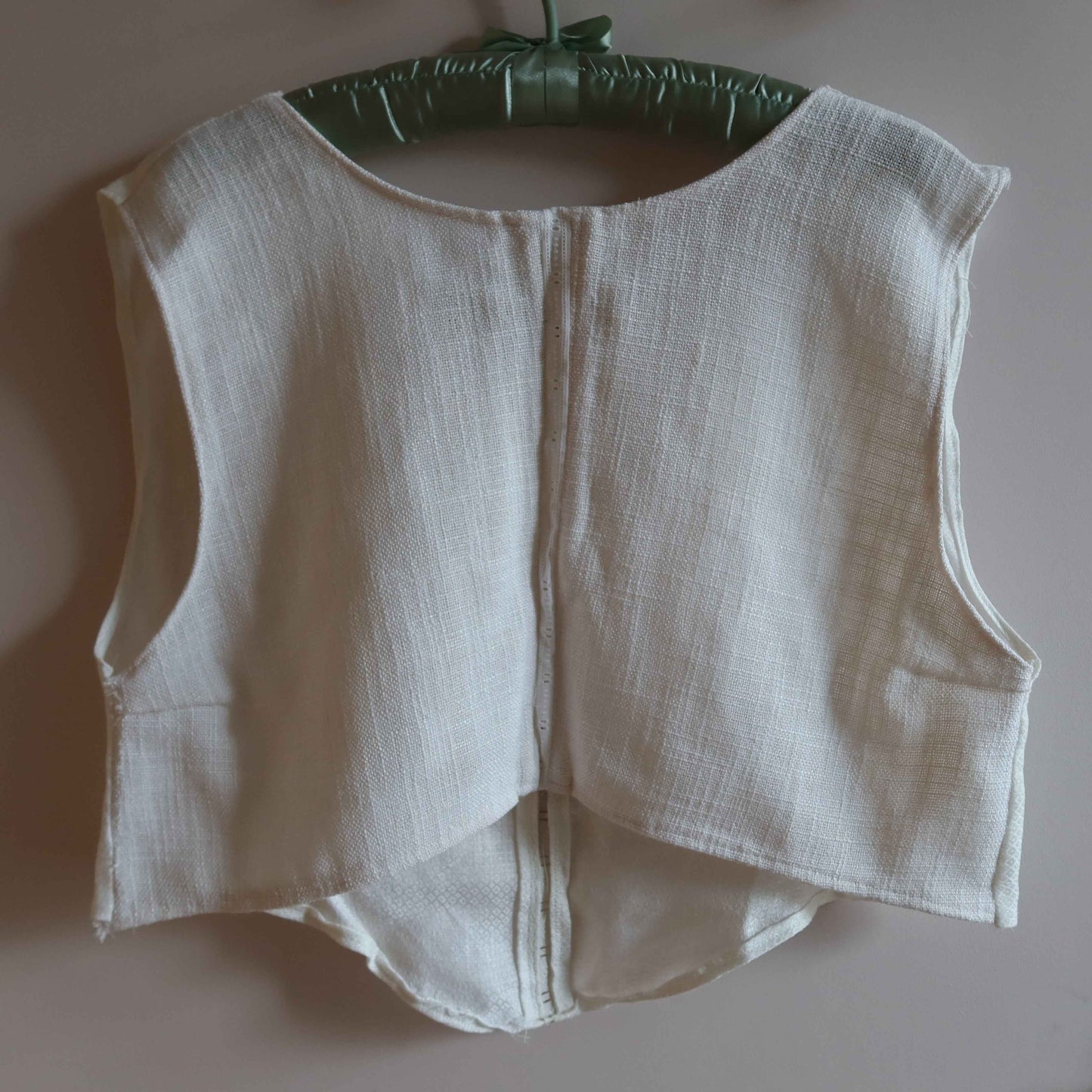 Upcycled White Linen Shirt - Short Sleeve Shirt | Vintage Lace