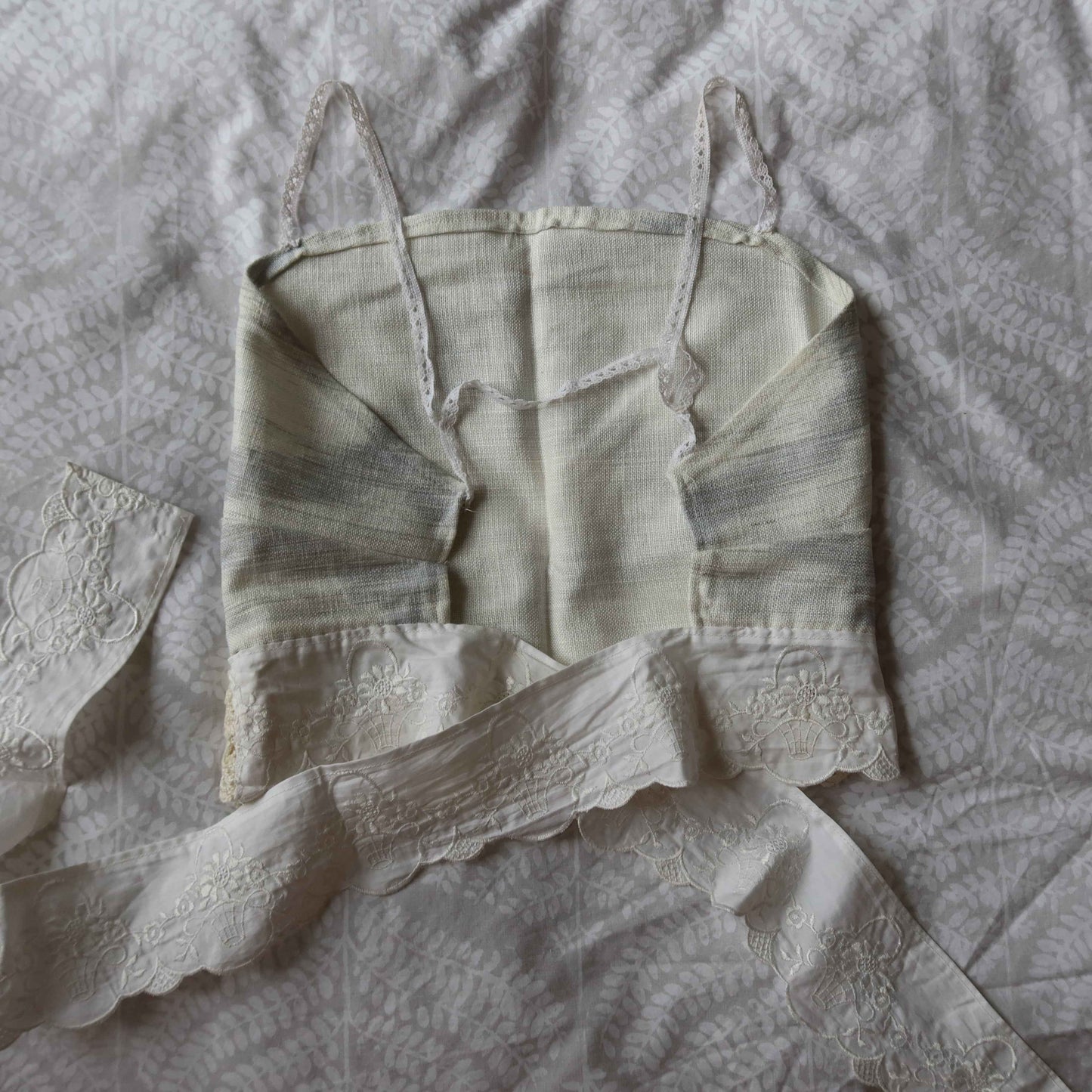 Tie Back Top - Linen Tie Back Top | Upcycled, Crotchet, Lace