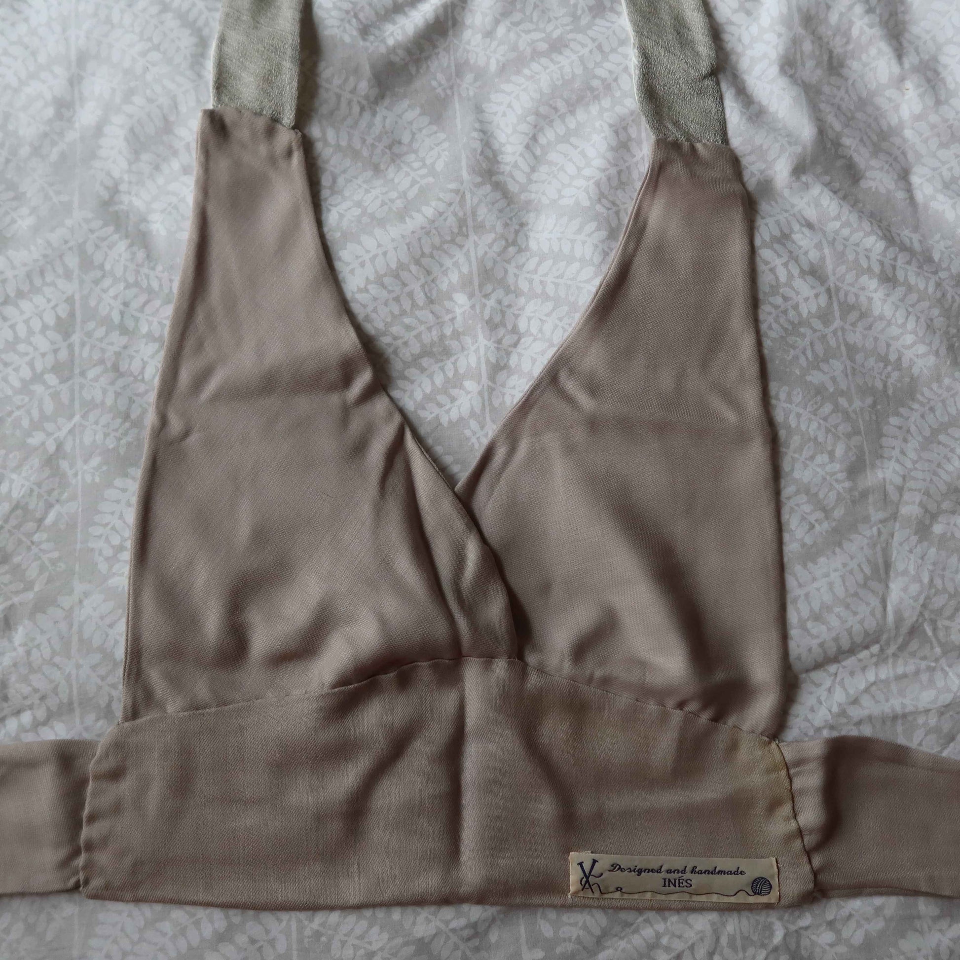 Cropped Halter Neck Top - Cotton Vintage Detail | Upcycled