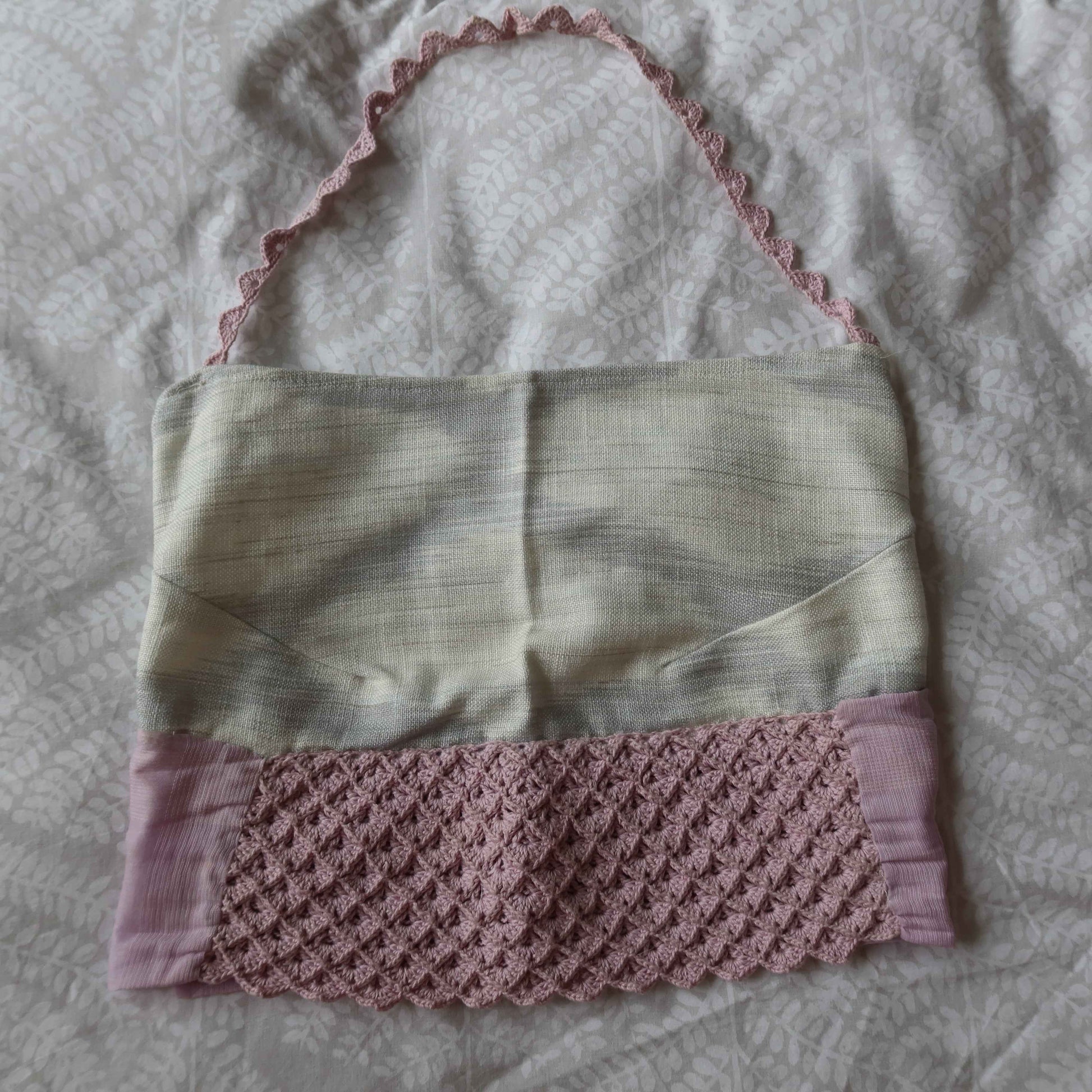 Upcycled Linen Halter Neck Top - Cropped | Handmade Detail