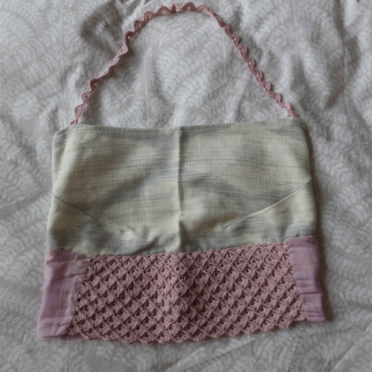 Upcycled Linen Halter Neck Top - Cropped | Handmade Detail