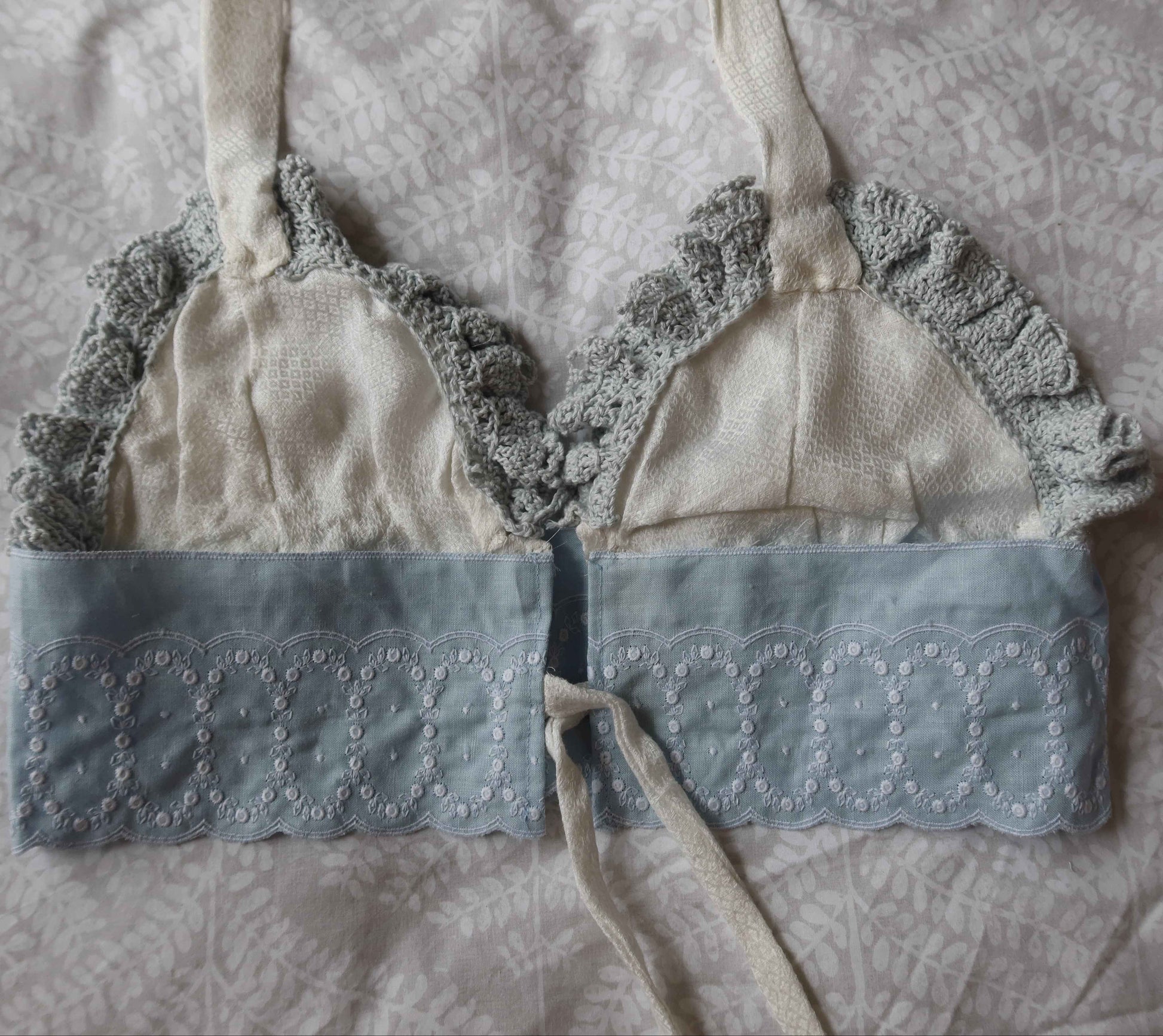 Halter Neck Cropped Top - Up-cycled Cotton | Hand Crotchet