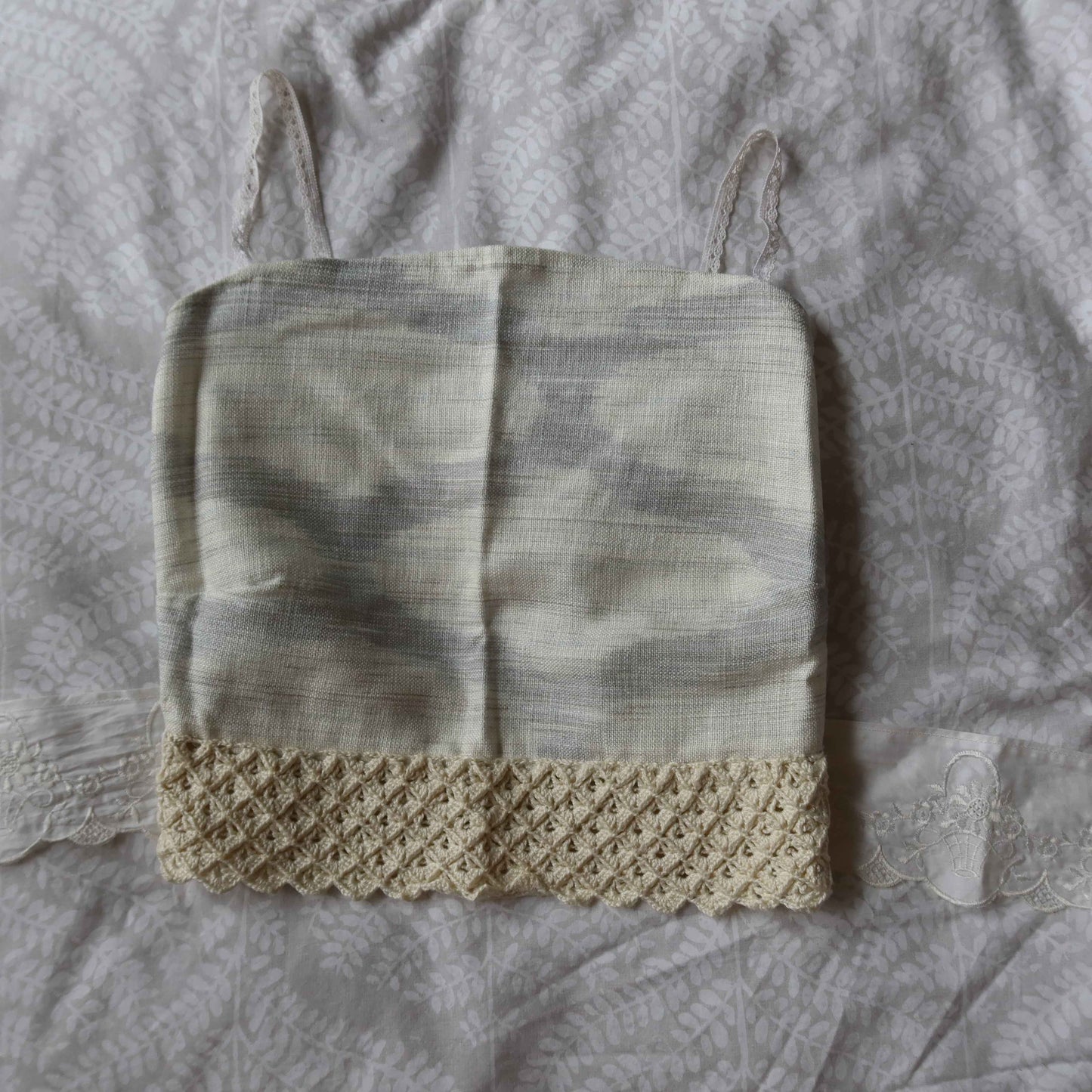 Tie Back Top - Linen Tie Back Top | Upcycled, Crotchet, Lace