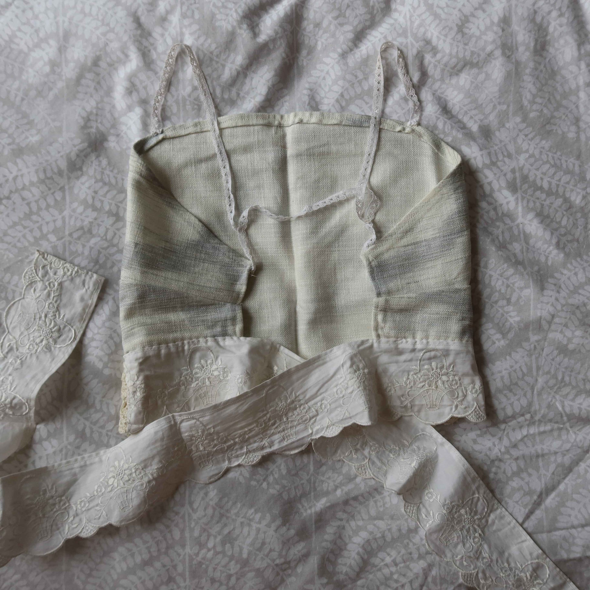 Tie Back Top - Linen Tie Back Top | Upcycled, Crotchet, Lace