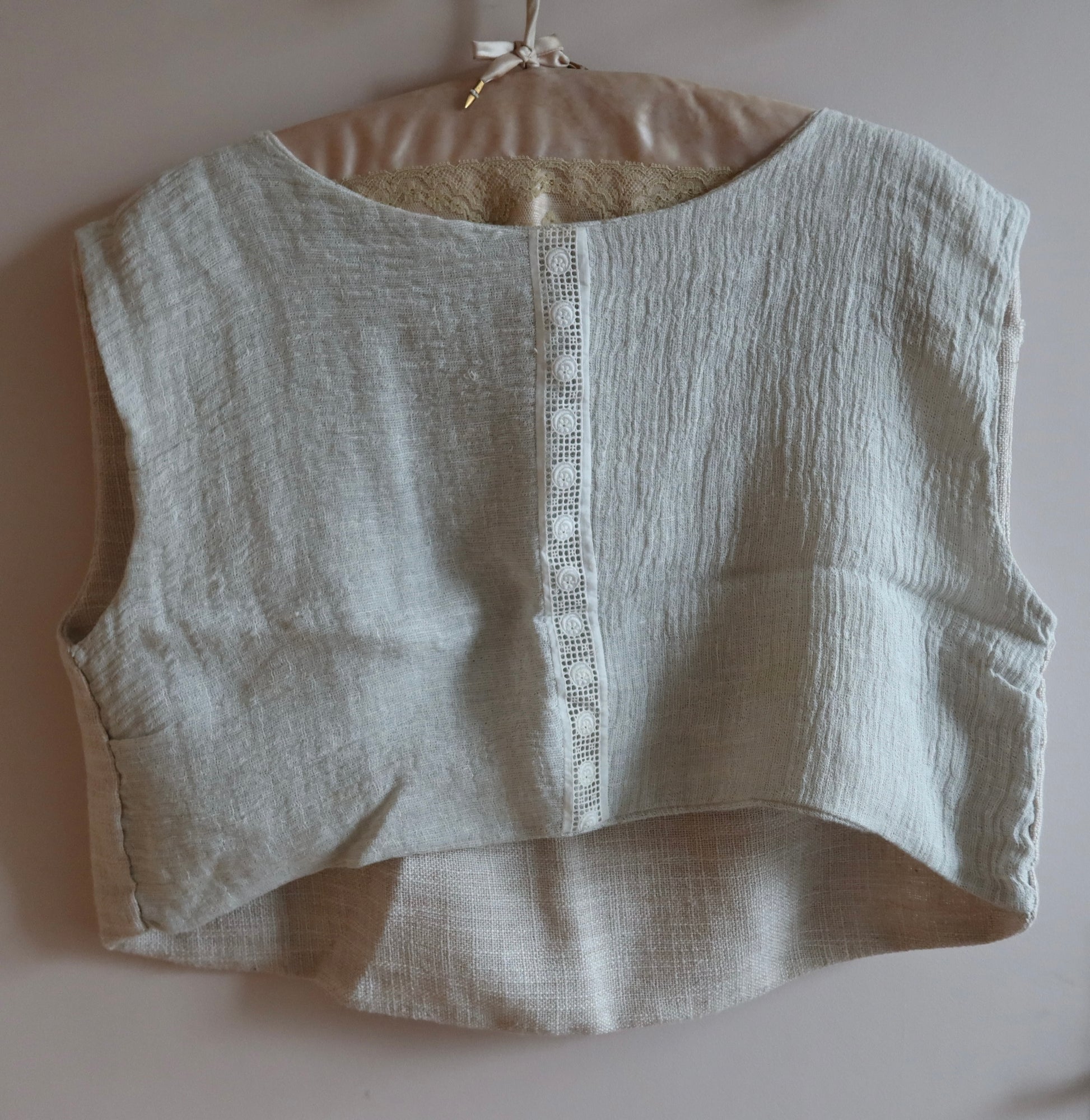 Short Sleeve Shirt - Upcycled Linen | Light Blue Beige