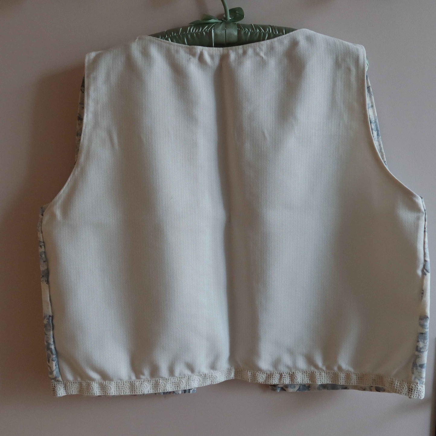 Vest - Upcycled  Floral cotton Vest | Vintage Lace
