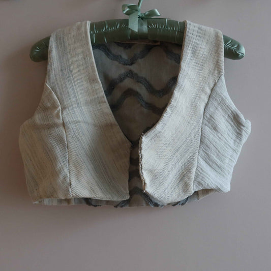 Cropped Vest - Eco-Friendly Style | Upcycled Cotton Vest