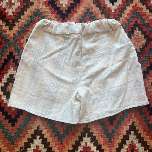 Linen Shorts - Knee-Length with Pockets | Up-Cycled