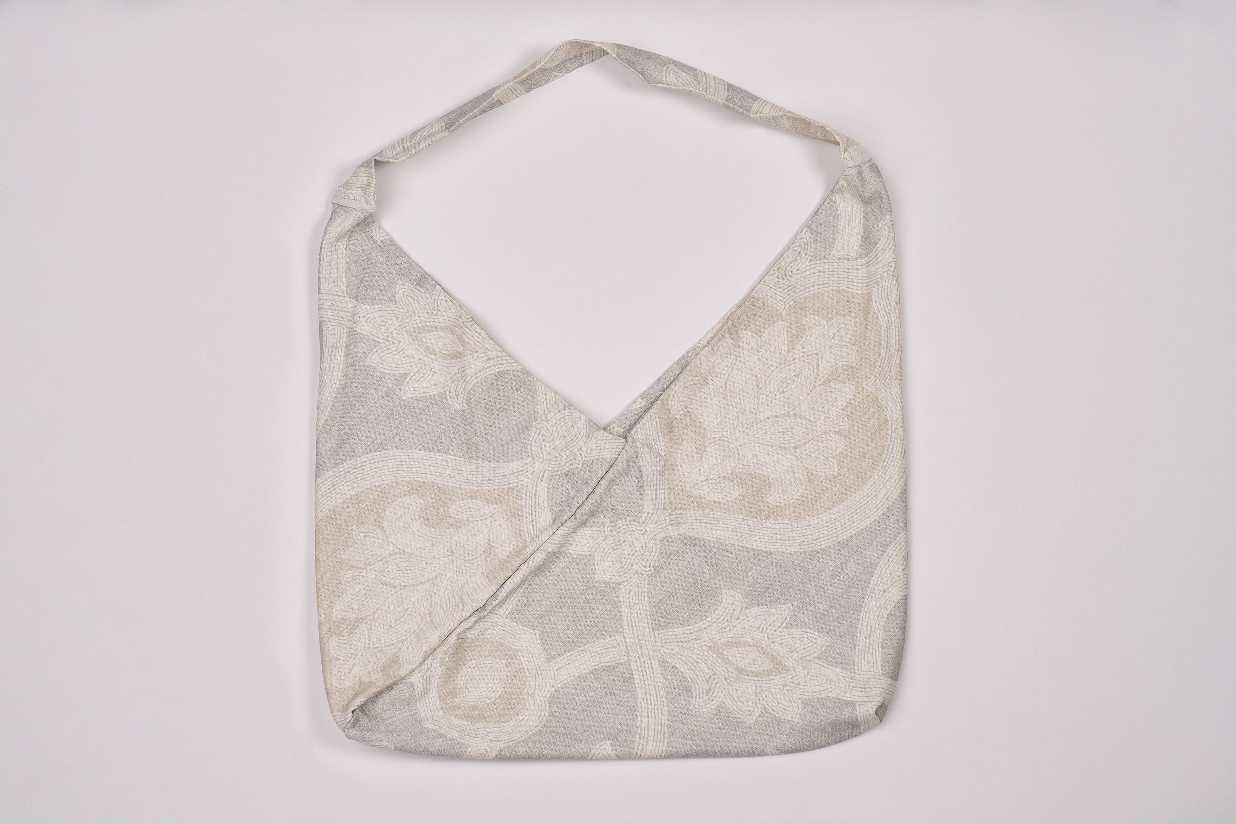 El bolso de origami - Tejido de medallón en amarillo polvoriento y gris