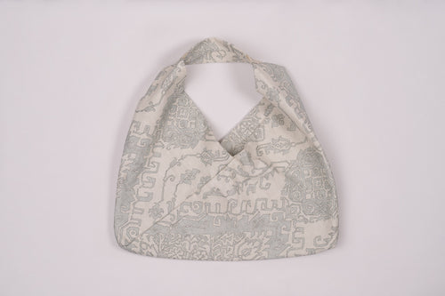 Bolsa de origami - Tejido de medallón azul niebla